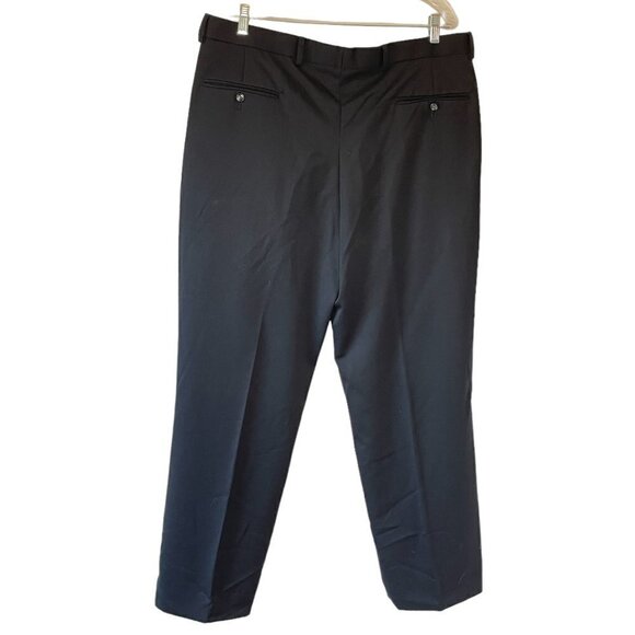 Greg Peters Virgin Wool Black Men's Dress Pants with 2 Front Pleats  Size 38 - Picture 4 of 6